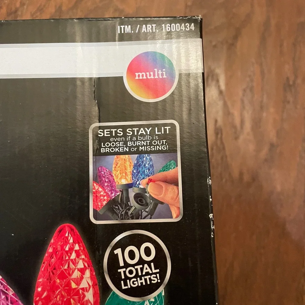 Sylvania LED C9 Lights Unisex Multicolor Stay-Lit Platinum 100 Count 65ft